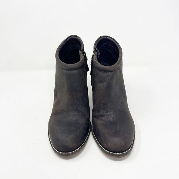 Cole Haan Booties Leather Brown Side Zip Block Heel Womens Size 7.5 - Picture 7 of 9